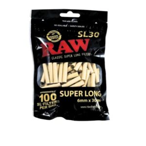 Raw Black Super Long Filter (Pouch 100) Filter Rokok Linting Tingwe