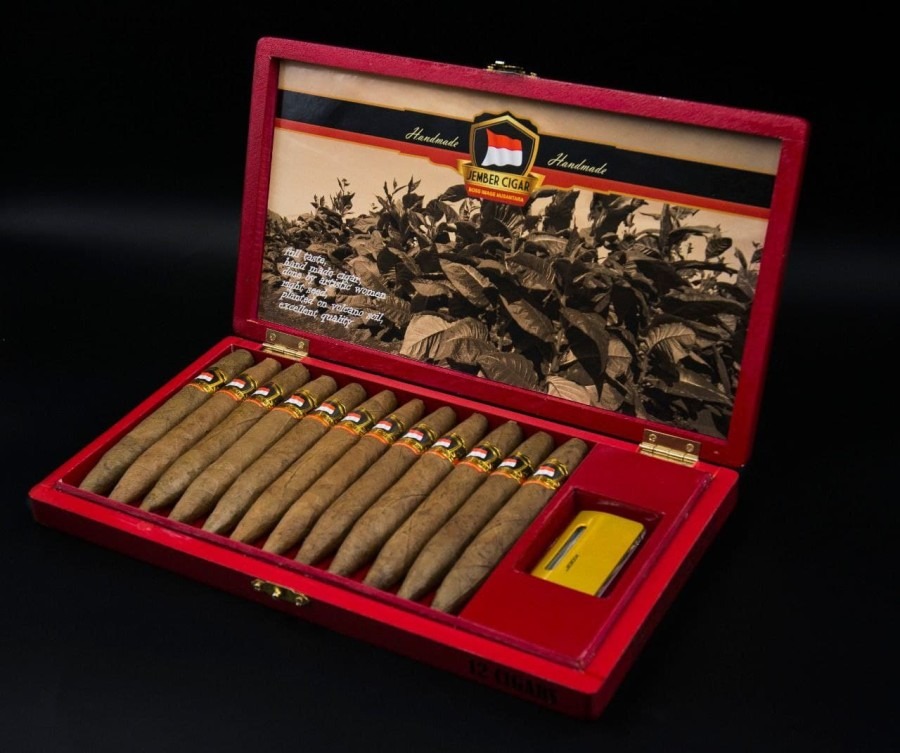 Jember Cigar Gift Box Paket Cerutu Premium Korek Api Torch Javan