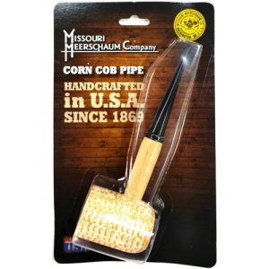 Washington Corn Cob Pipe Cangklong Missouri Meerschaum - Ujung Hisap Lurus