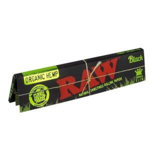 Papir Raw Black Organic Hemp King Size Slim (32 lembar) / Pcs