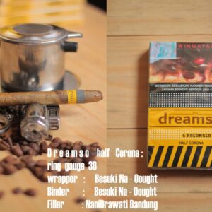Cerutu Dreamso Preanger Half Corona (Pack isi 5)
