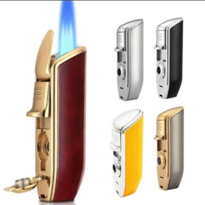 Triple Torch Lighter with Puncher Gift Box
