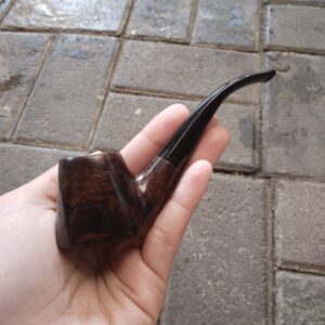 Volcano Brown Briar Pipe Pipa Cangklong - Free 1 Tamper + 1 Tembakau Javan Pipa