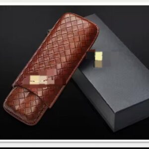 Brown Pattern Cigar Case with Gift Box - Tempat Penyimpan Cerutu