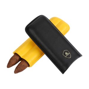 Galiner Yellow Black Cigar Case (2CT) Tempat Penyimpan Cerutu