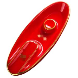Red Long Ceramic Ashtray Asbak Cerutu