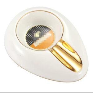 Asbak Ceramic White Putih (with Gift Box)