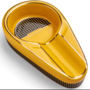 Asbak Ceramic Mini Yellow Cigar Ashtray Logo