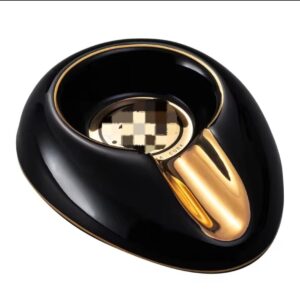 Asbak Ceramic Black Hitam (with Gift Box)