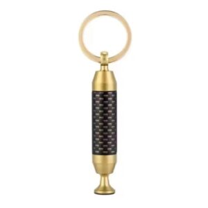 Carbon Black Keychain Cigar Puncher and Needle