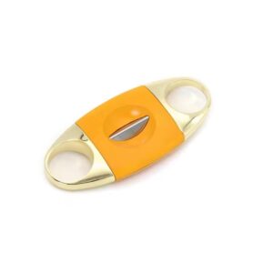 Gold Yellow V Cut Cigar Cutter Pemotong Cerutu