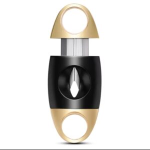 Gold Black V Cut Cigar Cutter Pemotong Cerutu