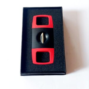 Black Red Rectangle V Cut Cigar Cutter Pemotong Cerutu (Gift Box)