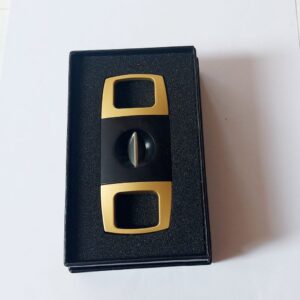 Black Gold Rectangle V Cut Cigar Cutter Pemotong Cerutu (Gift Box)