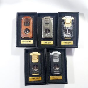 Cigarloong HB056 Torch Lighter with Needle Puncher and Holder - Korek Api Cerutu Gift Box