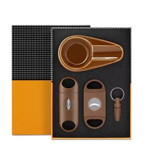 Brown Gift Set 4 in 1 (Asbak Cutter V Puncher)