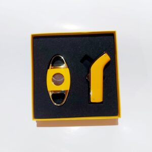 Yellow Gift Set HB3001/J398 (Torch Lighter + Cutter) Gift Box