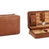 Handle Brown Travel Leather Cigar Case Humidor (7 CT) Kotak Cerutu