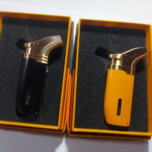 COB 422 Yellow/Black Double Torch Lighter with Puncher (Gift Box)