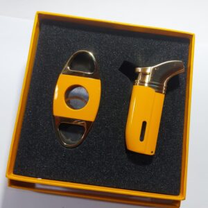 Gift Set Yellow HB422/J398 (Torch Lighter + Cutter) Gift Box