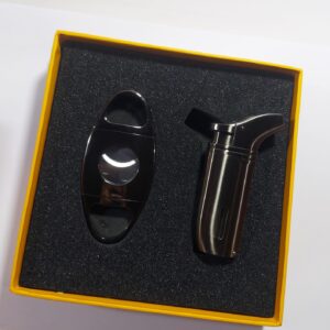 Gift Set Gunmetal HB422/J398 (Torch Lighter + Cutter) Gift Box