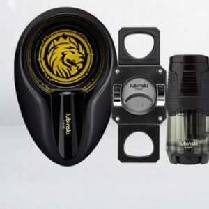 Lubinski Black Gift Set YJA80028 (Ashtray+Cutter +Torch Lighter)