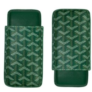 Green Pattern Cigar Case (3 CT) – Tempat Penyimpan Cerutu