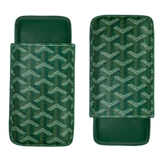 Green Pattern Cigar Case (3 CT) – Tempat Penyimpan Cerutu