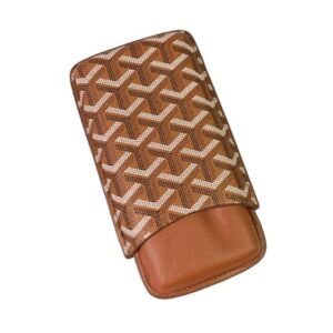 Brown Pattern Cigar Case (3 CT) – Tempat Penyimpan Cerutu